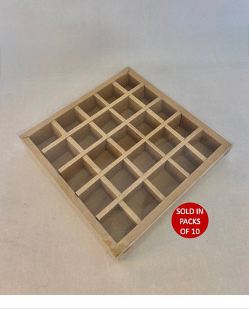 Square Chocolate Box INSERTS ONLY (Kraft) (Pack of 10)