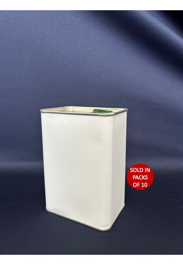 Rectangular 750ml Olive Oil Tin (White) (100x71x145mm) SINGLE