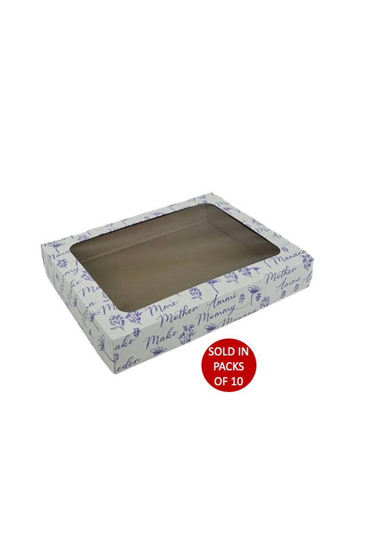 White Biscuit Box 275x205x45mm (Lilac Mother's Day)
