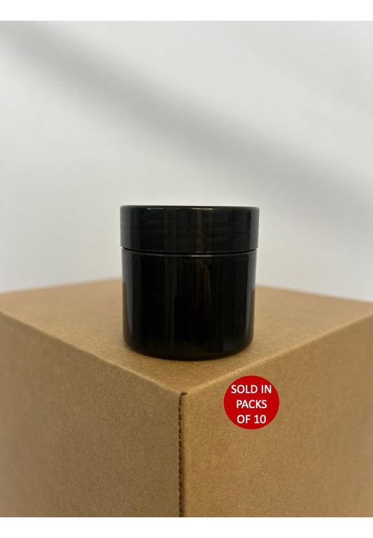 50ml Cosmo Jar & Lid (Black) (Pack of 10)