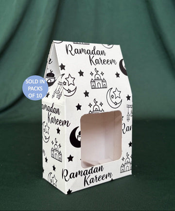 Small White Coffee Box (Ramadan Kareem) (Pack of 10)