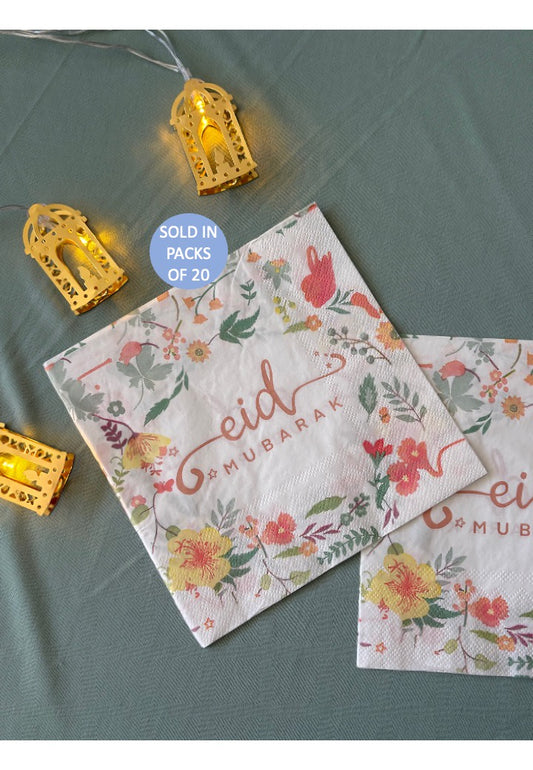 Eid Serviette (Floral) (Pack of 20)
