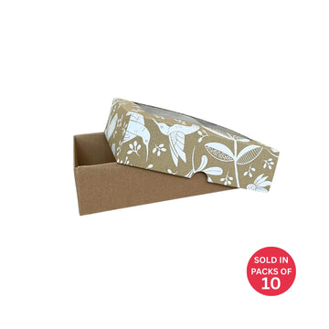 Kraft Biscuit Box with Window (White Fynbos Fantasy)175x135x50mm (Pack of10)