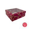 Bento Cake Box (Kraft) 250x250x90mm (Pink Whirlwind Love) (Pack of 10)