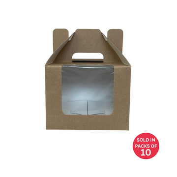 Bento Carrier Box (Kraft) 155x155x120mm (Pack of 10)