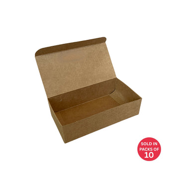 Kraft Trinket Flip Lid Box 150x80x40mm (Pack of 10)