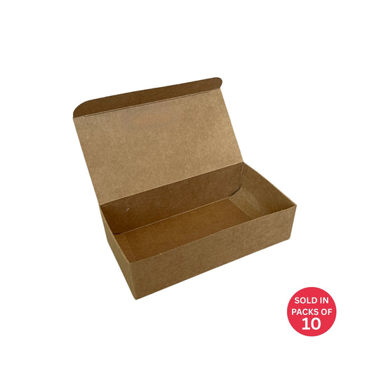 Kraft Trinket Flip Lid Box 150x80x40mm (Pack of 10)