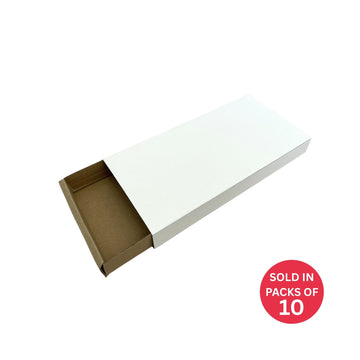 Kraft Sliding Tray with White Sleeve 256x130x30mm (Pack of 10)