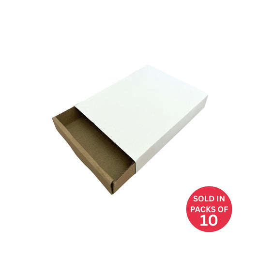 Kraft Sliding Tray with White Sleeve 200x154x34mm (Pack of 10)