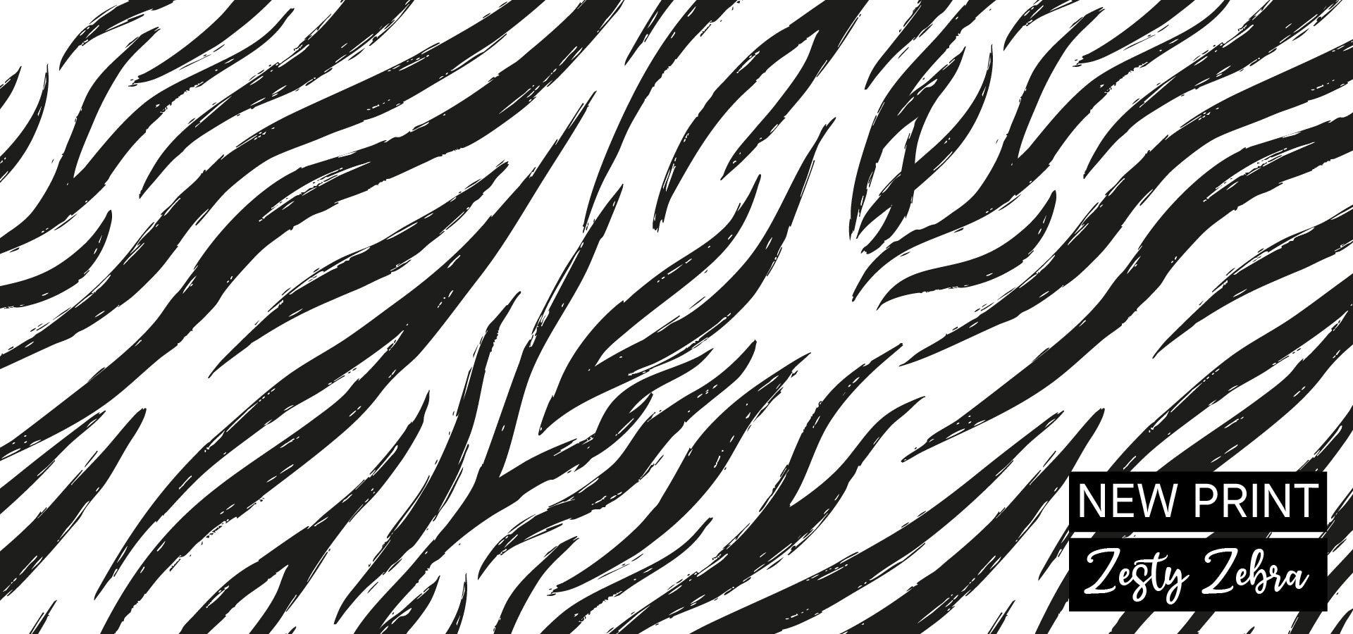 Zesty Zebra pattern with black and white stripes on a white background
