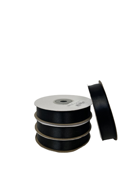 15mm x 30m Satin Ribbon (Black)
