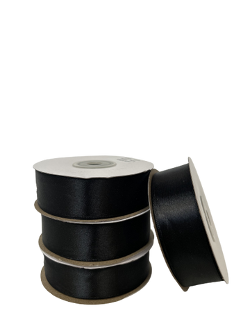 25mm x 30m Satin Ribbon (Black)