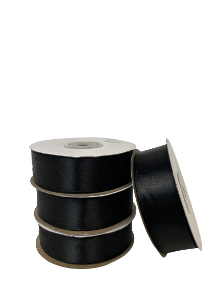 25mm x 30m Satin Ribbon (Black)