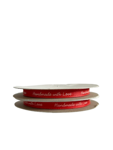 7mm x 20m Taffeta Ribbon (Red Handmade)