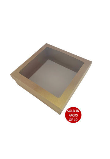 Bento Cake Box (Kraft) 250x250x90mm (Pack of 10)