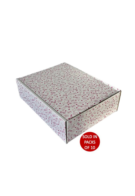 Large White Shipper Box 285x226x84mm (Pink Sweethearts)