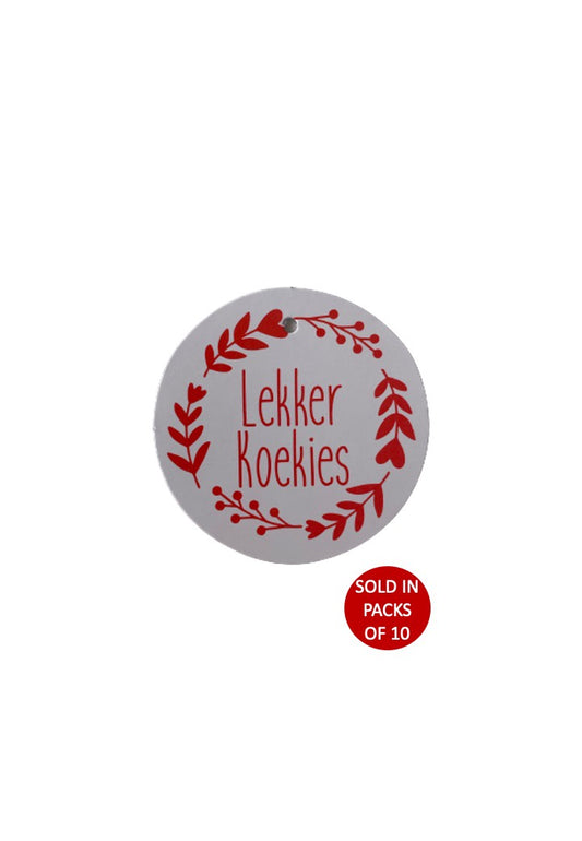 Lekker Koekies (Red on White)