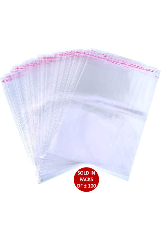 Polyprop Self Seal Bags with Punch Hole 16x24cm