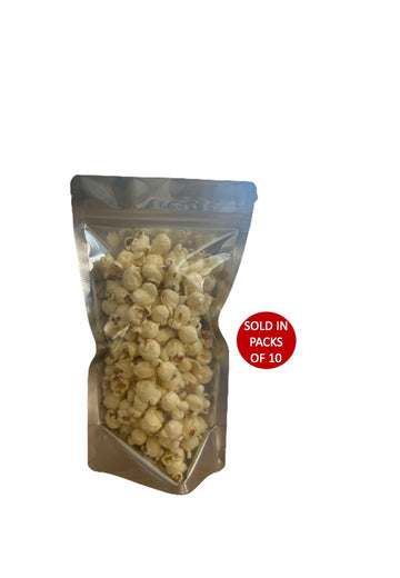 Small metalised clear stand up pouch 140x245+84