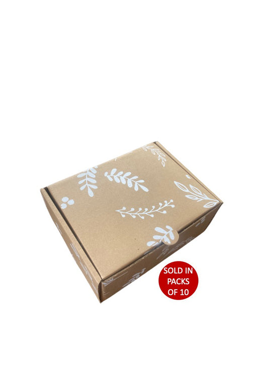 Medium Flip Lid Shipper Box (200x150x85mm) Botanical
