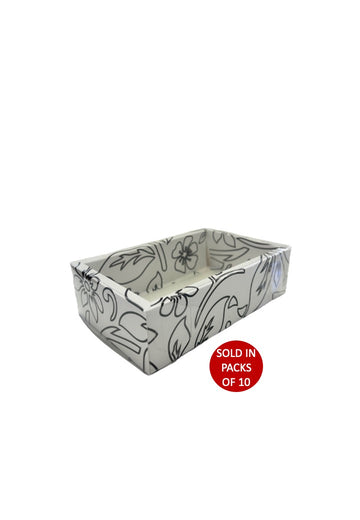 White Cookie Box (Flowers) (Pack of 10)