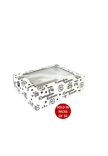 White Biscuit Box with Window (Ramadan Kareem)