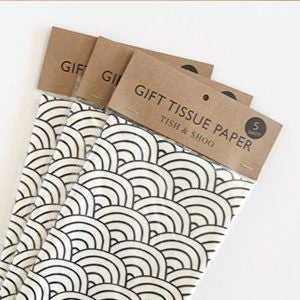 Waves printed tissue paper Navy
