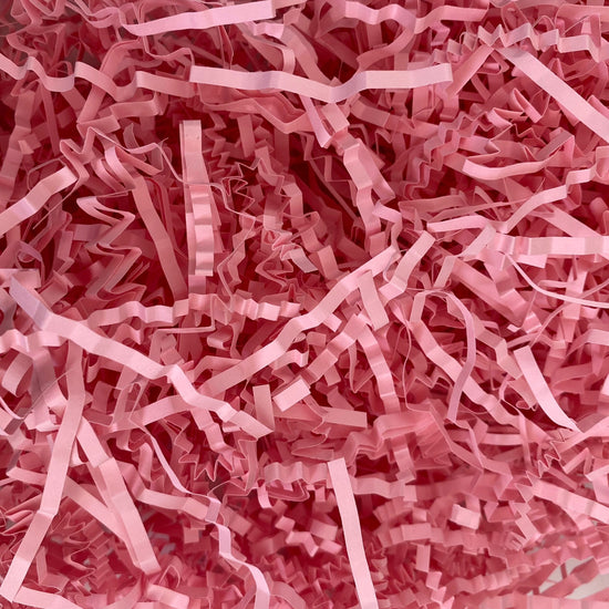 Pink crinkle shredded paper box filler 100 gram packet