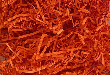 Orange crinkle shredded paper box filler 100 gram packet
