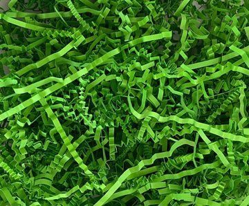 Green crinkle shredded paper box filler 100 gram packet