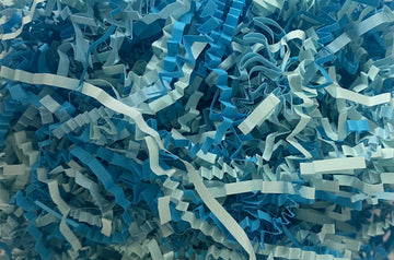 Blue infusion crinkle crinkle shredded paper box filler 100 gram packet