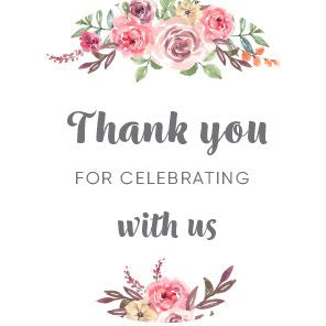 Thank You For Celebrating With Us Sticker (Pack of 15)