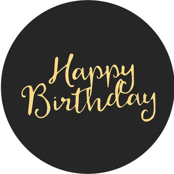 Happy Birthday (Black) Sticker (Pack of 15)