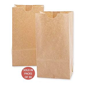 S02 Brown Paper Bags 100x70x195mm (Pack of 30)
