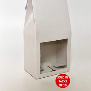 White Coffee Box with Window 190x90x60mm (Pack of 10)