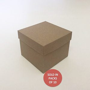 Kraft Lid & Base Gift Box (120x120x95mm) (Pack of 10)