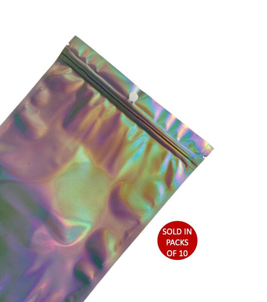 Large holographic silver ziplock pouch 180x260mm pouch