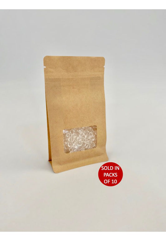 xs flat bottom kraft pouch with window