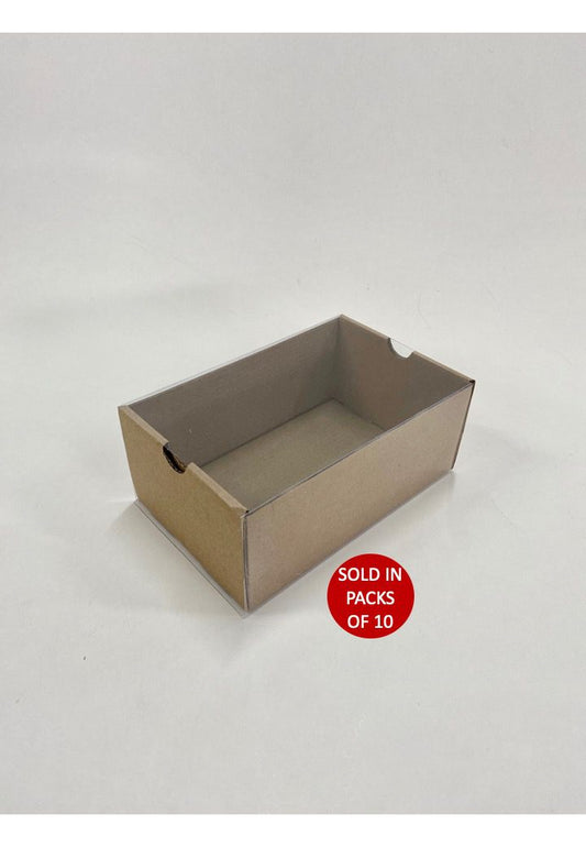Small Kraft Sliding Gift Box with PVC Sleeve 175x117x75mm
