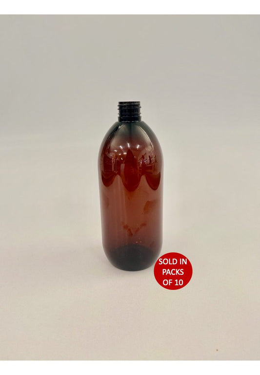 500ml Amber PET Bottle (24/410) (Pack of 10)