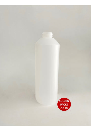 28/410 500ml Natural HDPE Round Bottle (Pack of 10)