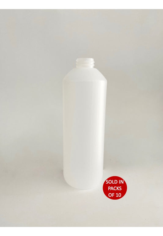 28/410 500ml Natural HDPE Round Bottle (Pack of 10)