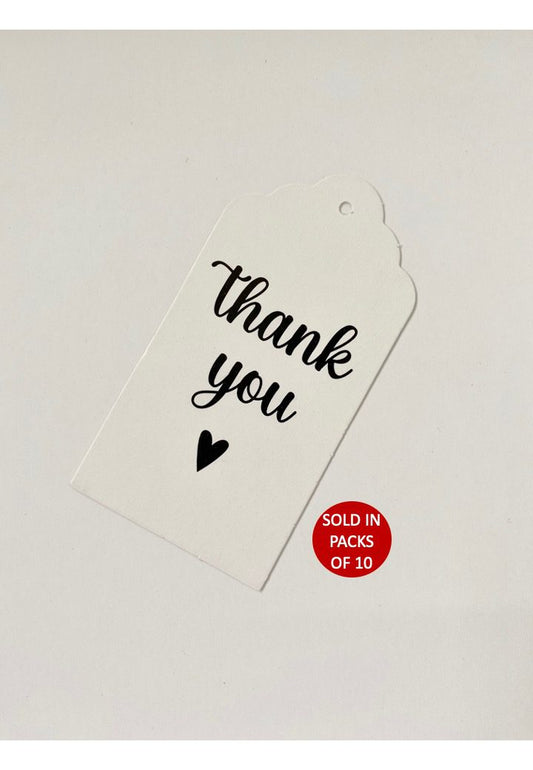 Thank You (Heart) Tag (White)
