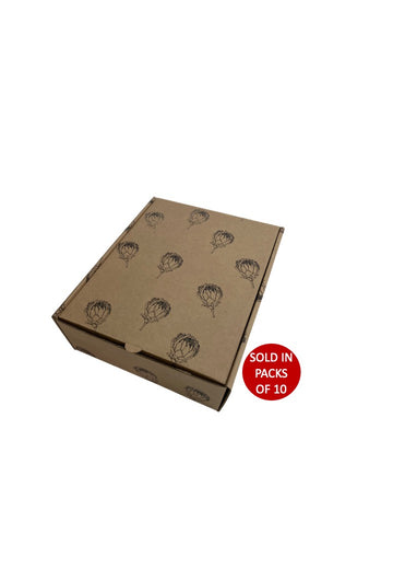 Large Kraft Shipper Box (285x226x84mm) Protea (Pack of 10)