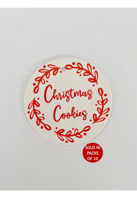 Christmas Cookies Tag (Red on White)