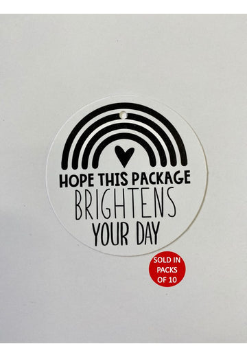 Hope This Package Round Tag (White)