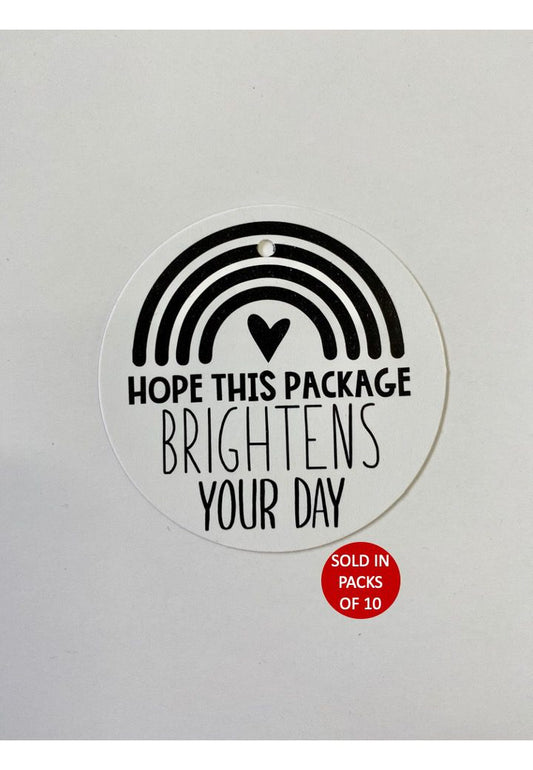 Hope This Package Round Tag (White)