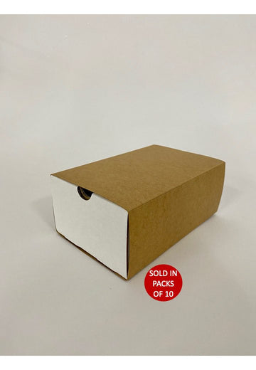 Small White Sliding Gift Box with Sleeve (Kraft)175x117x75mm