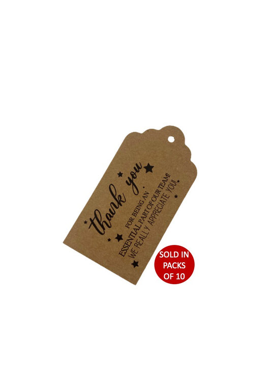 We Appreciate You Tag (Kraft) (Pack of 10)