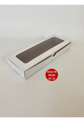 Flat Donut Box (White) 255x100x33mm (Pack of 10)